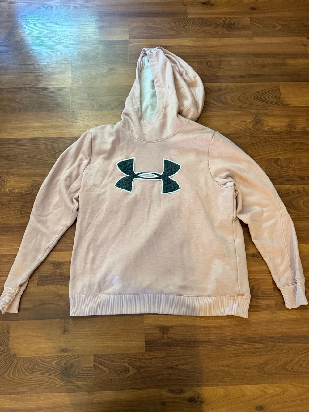 Under Armour Women's Light Pink Hooded Pullover with Black Logo